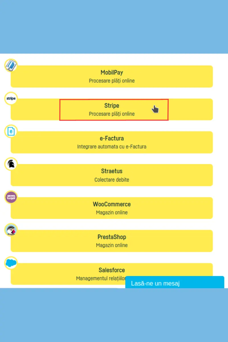 integrare facturi online Stripe