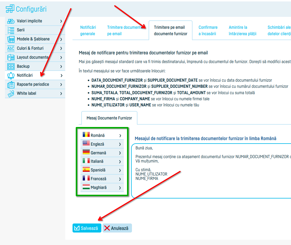 Cum trimiți facturile de furnizori pe email - pasul 7