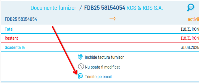Cum trimiți facturile de furnizori pe email - pasul 3
