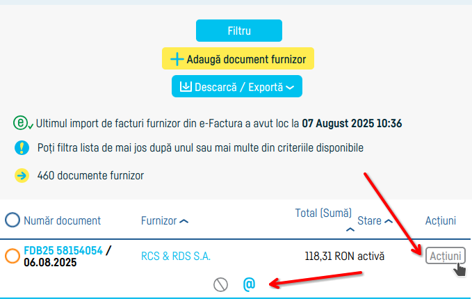 Cum trimiți facturile de furnizori pe email - pasul 6