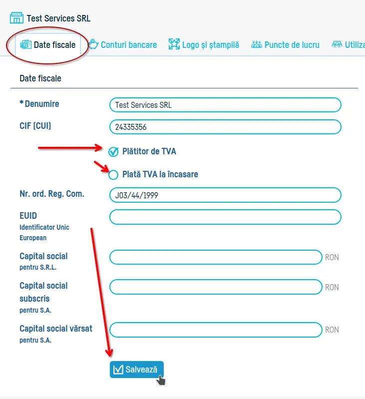 Cum emit facturi cu TVA? - pasul 2