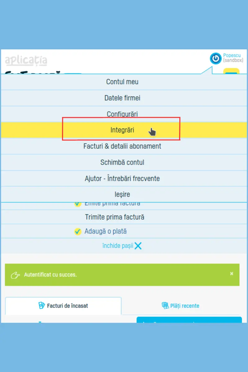 integrare facturi online Stripe