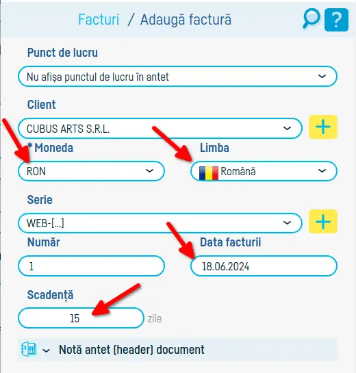 Cum adaug o factură? - pasul 7