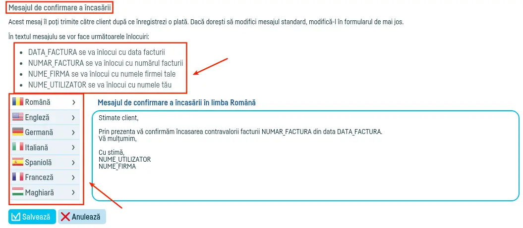 Cum definesc mesajele la trimiterea pe e-mail? - pasul 4
