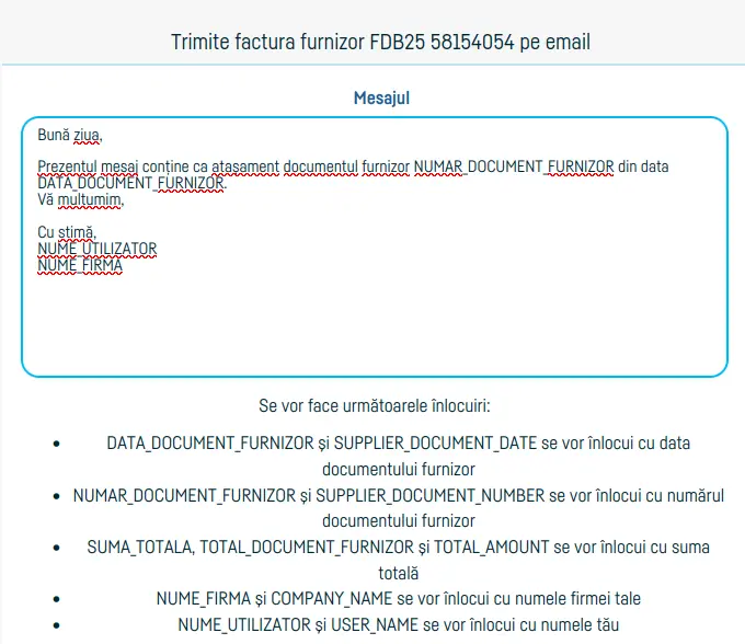 Cum trimiți facturile de furnizori pe email - pasul 4
