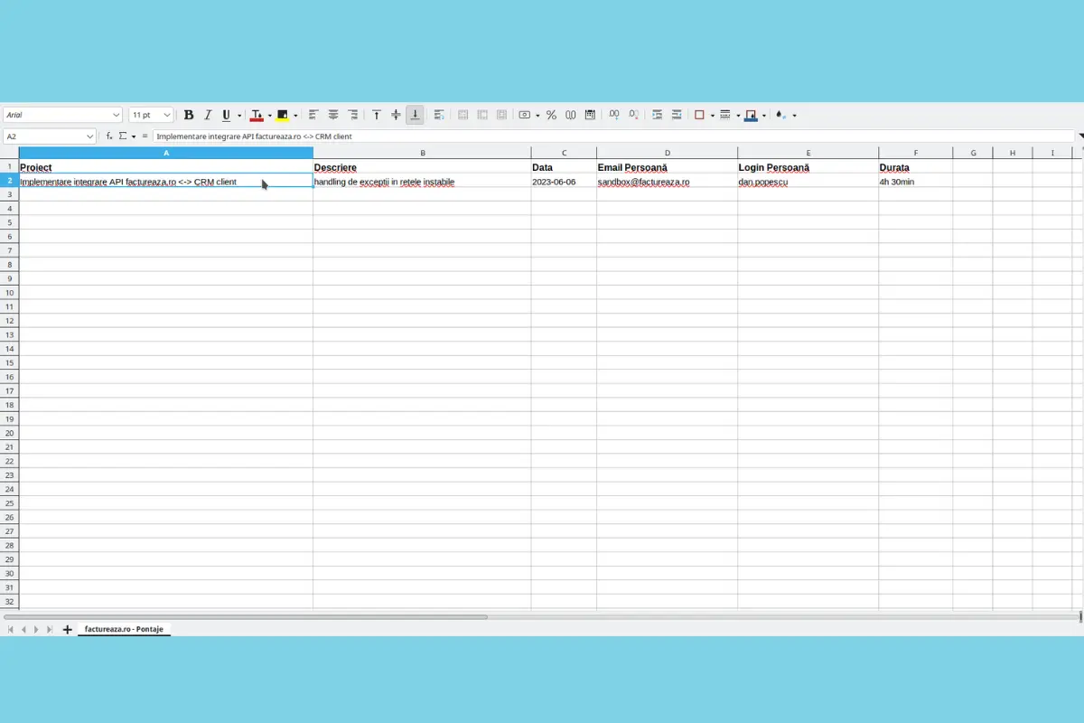 Cum generezi automat pontaje cu un import din Excel - pasul 4