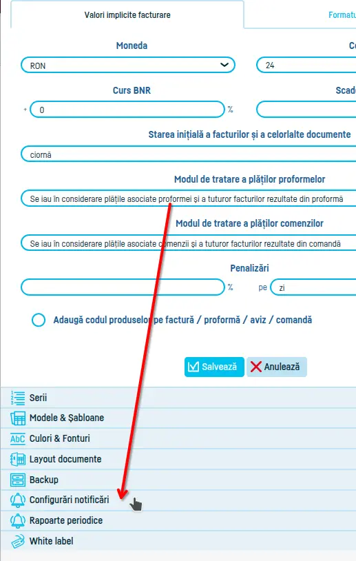 Notificări automate pentru scadenta facturilor furnizor - pasul 2