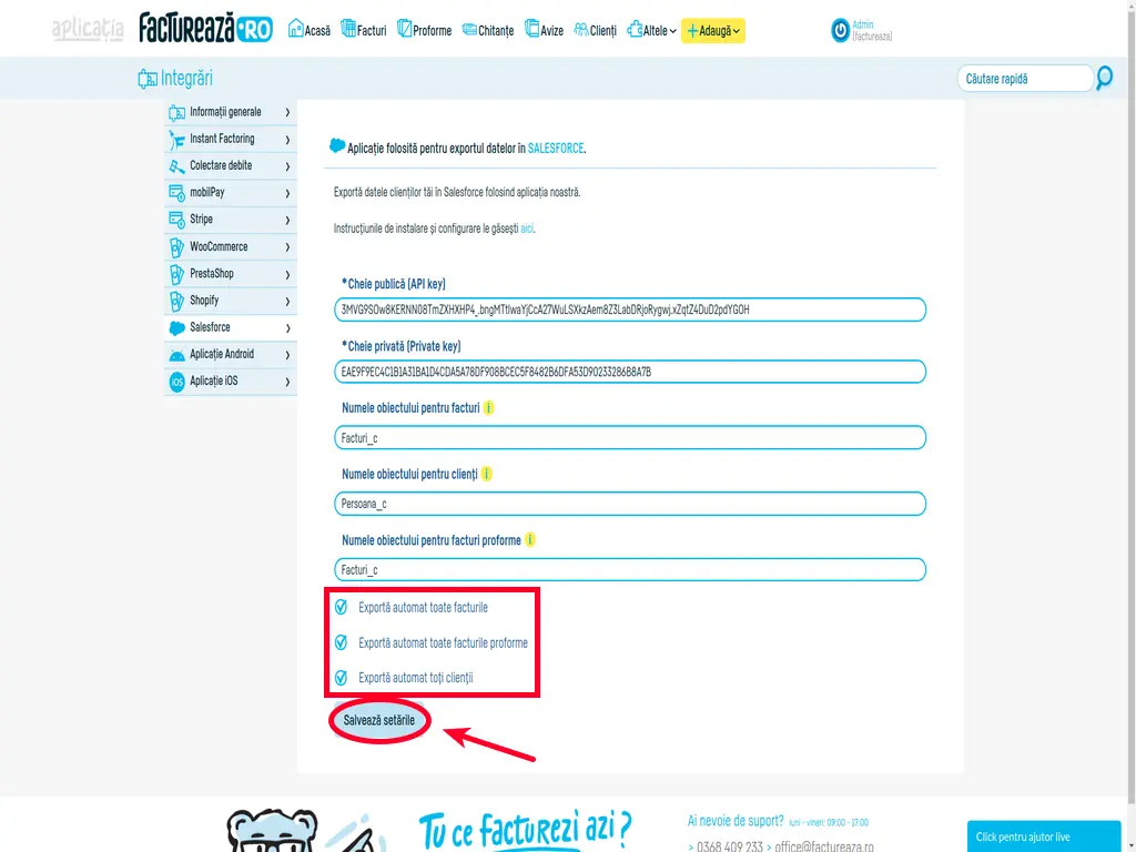 Instrucțiuni instalare modul Salesforce - pasul 6