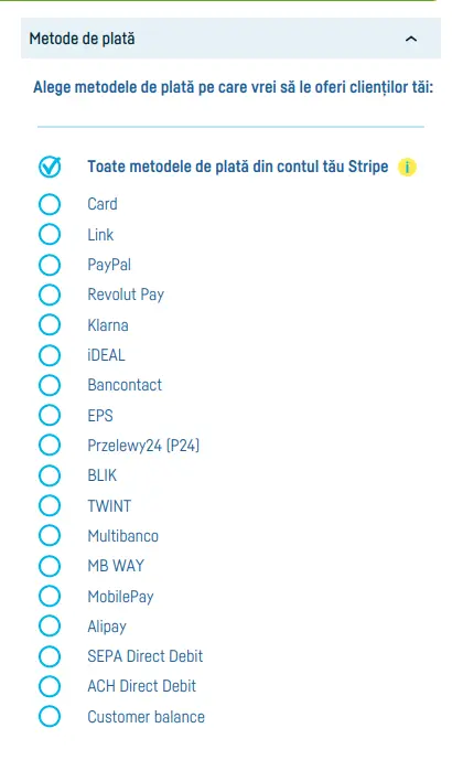 Integrarea cu Stripe - pasul 8