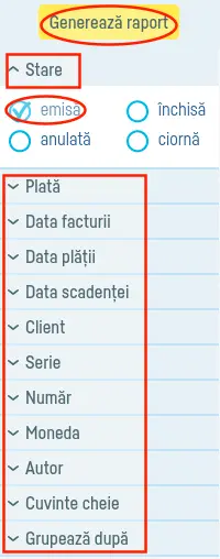 Cum export mai multe facturi în SAGA? - pasul 2