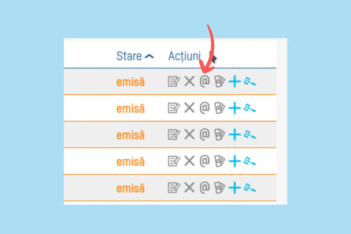 Cum trimit o factură pe e-mail direct din aplicație - pasul 2