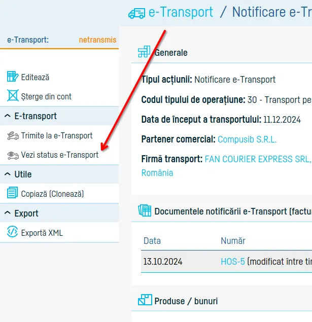 Cum transmiți notificarea e-Transport - pasul 14
