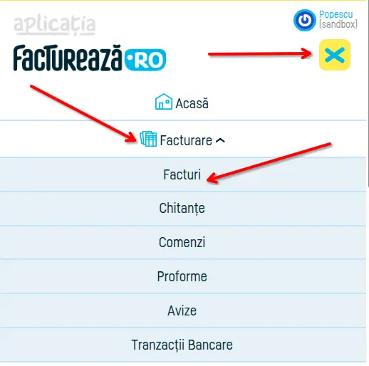 Cum anulez o factură? - pasul 2