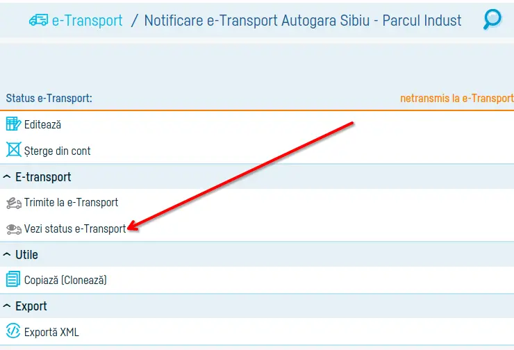 Cum transmiți notificarea e-Transport - pasul 15