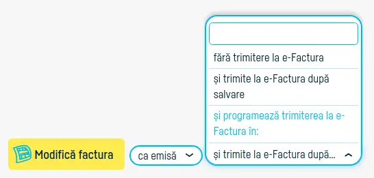 Cum transmiți automat o factură în SPV - pasul 2