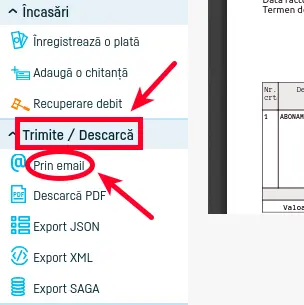 Programează trimiterea facturii - pasul 1