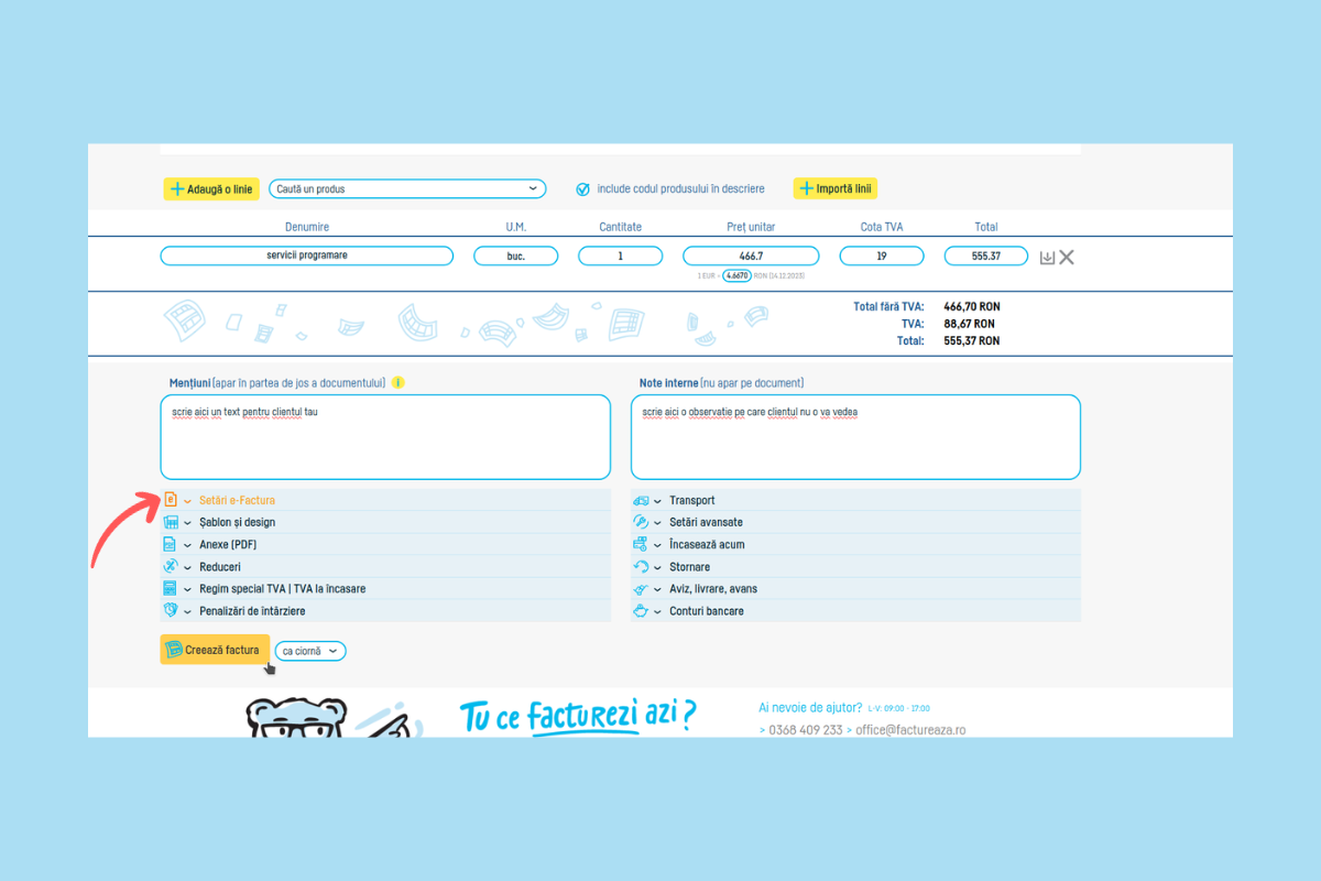Configurare e-Factura