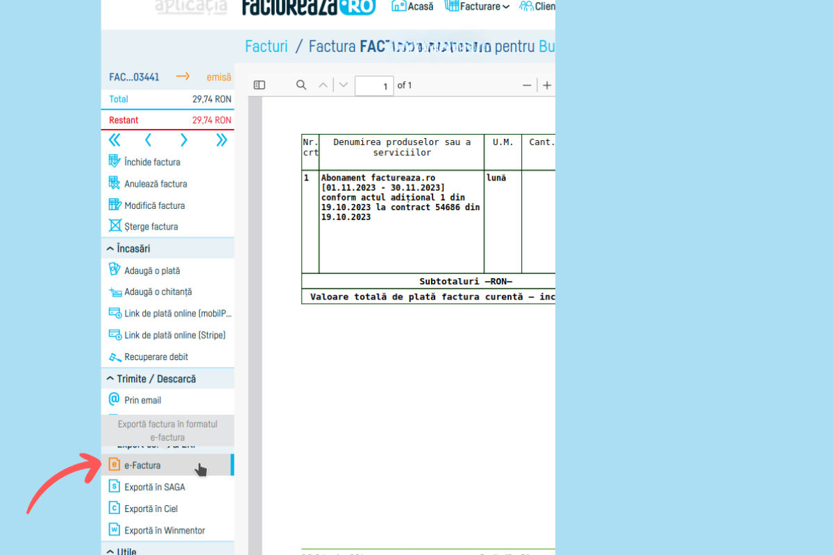 Status e-Factura